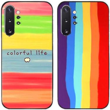 Imagem de 2 peças colorido vida arco-íris impresso TPU gel silicone capa de telefone traseira para Samsung Galaxy todas as séries (Galaxy Note 10 Plus/Note 10+)