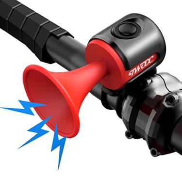 Imagem de OOPSCOOL Buzina de bicicleta, campainha de bicicleta impermeável IPX4 de 120 dB com buzina elétrica operada por bateria de 300 mAh para montanha/bicicleta de estrada/scooters adultos e crianças