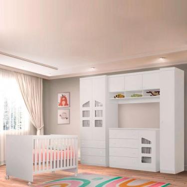 Imagem de Quarto De Bebê Completo Eloisa Com Berço Branco Brilho - Phoenix Baby