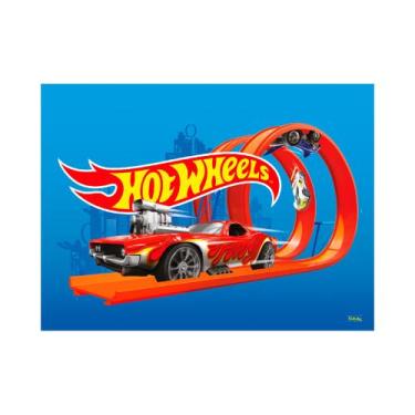 Imagem de Painel TNT Decoração Hot Wheels festa Aniversário GG 1,40m - Festcolor