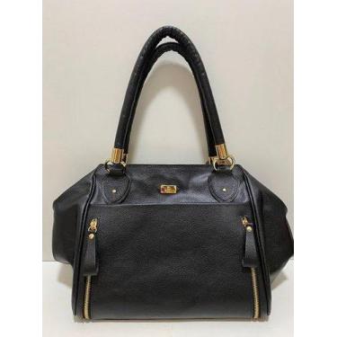 Imagem de Bolsa grande ombro estruturada caprina, Preto