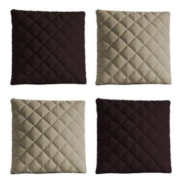 Imagem de Kit 4 Capas De Almofadas Lisas Mateladas 45x45 com ziper - Lucélia bor