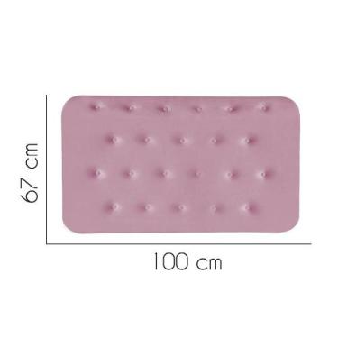 Imagem de Painel Estofada Brenda 100 cm Solteiro Quarto para Cama Box Suede Rosa