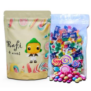 Imagem de Kit Festa Com 5 Saquinhos Em Pé 12x19cm Vários Temas - Mundo da Bina, 