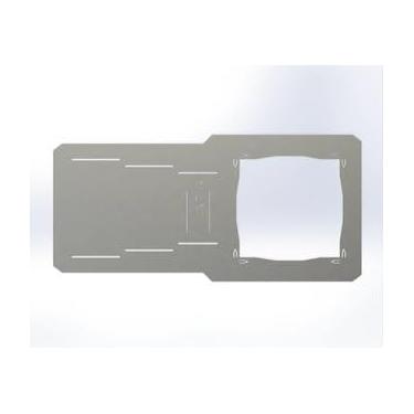 Imagem de Fittes Placa de quebra de aço 12 x 12 cm, dispositivos de drywall nivelados e emoldurados, DYI, funciona para luzes enlatadas embutidas