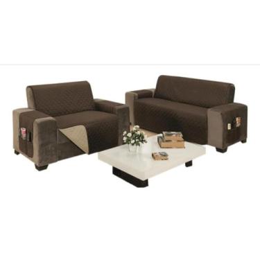 Imagem de Kit Com 2 Capas Para Sofá King De 2 e 3 Lugares Impermeável - BruceBab