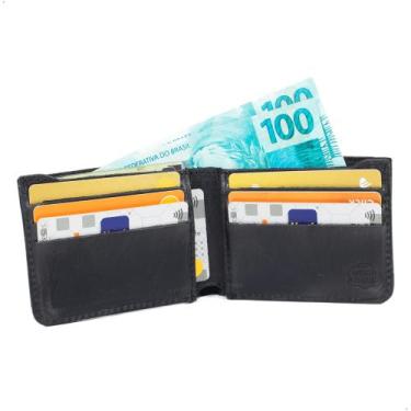 Imagem de Carteira Masculina em Couro Porta Cartão e Notas Modelo Slim - Pampas 