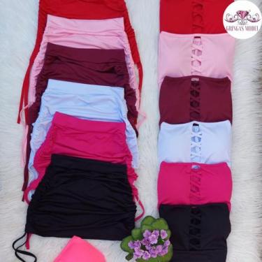 Imagem de Conjunto Cropped + Saia Ajustável Gringas Model, Branco, Único 36-42