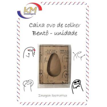 Imagem de Caixa ovo de colher Bentô kraft  unidade - páscoa, ovo chocolate, Flor