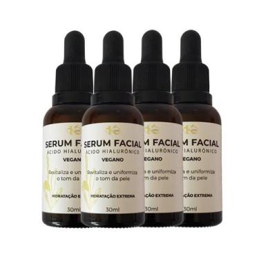 Imagem de Kit 04 Sérum Facial Vegano Ácido Hialurônico 30ml Kuide