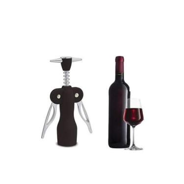 Imagem de Saca Rolhas Abridor De Garrafa Para Vinho Metal Emborrachado - Abelhud