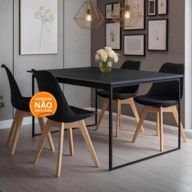 Imagem de Mesa de Jantar Compacta 80cm x 80cm Industrial - Ideal para Cozinha e 