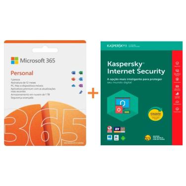 Imagem de Microsoft Office 365 Personal + Kaspersky Antivírus Internet Security - Licença 1 Ano, 1 Dispositivo