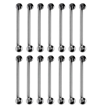 Imagem de Barra de Apoio 60cm Aço Inox Kit 14 Unidades Idoso Gestante Banheiro B