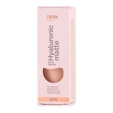 Imagem de Base Líquida Hyaluronic Vegano Matte Nina Make Up 0.5 30Ml