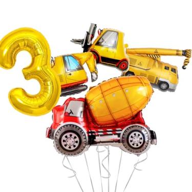 Imagem de Construction Birthday Party Supplies 3 Years Old,Construction Balloons Construction Party Balloon Garland Kit for Construction Quarantine Party Decorations