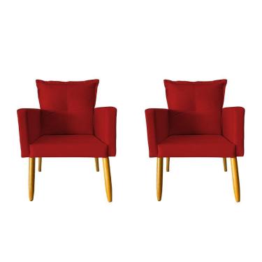 Imagem de Kit 2 Poltrona Decorativa Duda Vermelha Escritório Recep