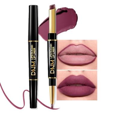 Imagem de evpct 1 kit de delineador labial e batom para mulheres, kit de lábios foscos com delineador labial, manchas labiais de longa duração, à prova d'água, 24 horas, batom e delineadores labiais, lápis de