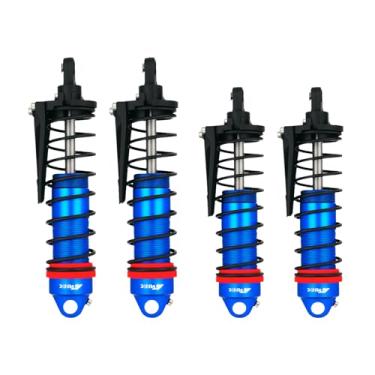 Imagem de NMNRC 4 peças de liga amortecedor dianteiro traseiro 5862 para barra 1/10 4X4 Hoss Rustler 4X4 VXL Bandit Nitro Stampede 4WD 2WD Series Upgrades Part Blue