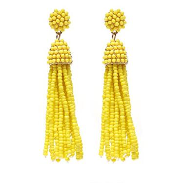 Imagem de NLCAC Brincos femininos de franja longa com franjas pendentes de 6 cores, Metal