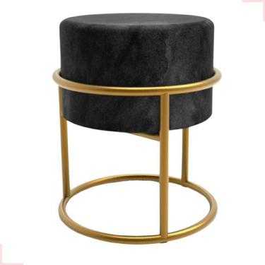 Imagem de Puff Banquinho Luxo Decorativo Ferro Penteadeira Sala Casa Escritório 