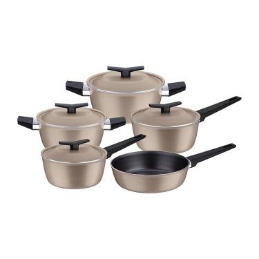 Imagem de Jogo de Panelas 5 Peças Tramontina Spezia Induction em Alumínio com Revestimento Antiaderente Starflon Excellent - Areia