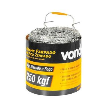 Imagem de Arame farpado zincado vonder rolo 250 metros 250kgf