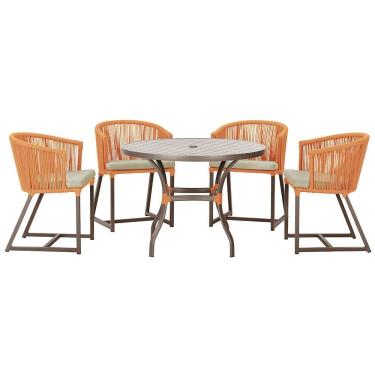 Imagem de Mesa com 4 Cadeiras de Jantar Roma 100cm e Noronha em Aluminío