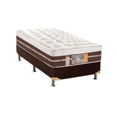 Imagem de Cama Box Solteiro: Colchão Molas Ensacadas Castor Silver Star Air Híbrido + Base Brown(88X188)