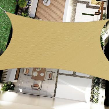 Imagem de OOTONAT Guarda-Sol Retangular De 12' X 16', Toldo Com Proteção Uv Para Áreas Externas, Pátio, Jardim, Quintal, Pérgola, Cobertura Areia