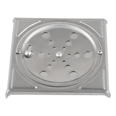 Imagem de Ralo Rotativo Quadrado E Suporte Caixilho Aço Inox 10x10cm - Leão