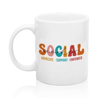 Imagem de XQLZY Canecas de café fofas de assistente social, presentes de agradecimento para assistentes sociais, presentes de aniversário de formatura para voluntários MSW, presentes de apoio de advogados para
