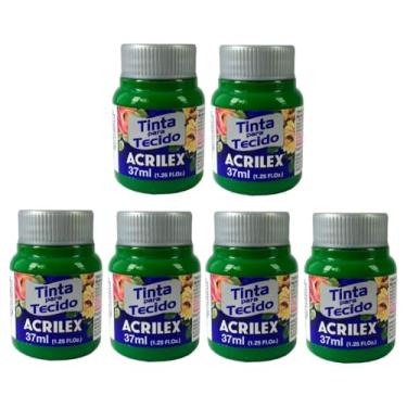 Imagem de Tinta Para Tecido Fosca Acrilex 37ml 6 Unidade Artesanato Fixação Frio Alta Cobertura – Fixação a Frio e Alta Cobertura Com Acabamento Fosco, Este Kit É A Escolha Perfeita Para Quem Busca Qualidade (Verde Musgo 513)