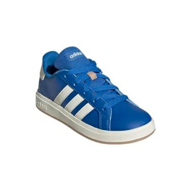 Imagem de adidas Tênis esportivo unissex infantil Grand Court 2.0, Azul royal brilhante/marfim/arenito quente, 5.5 Big Kid