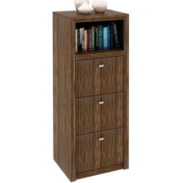 Imagem de Armário Para Escritório Com 3 Gavetas Arquivo Nogal - TECNOMÓBILI