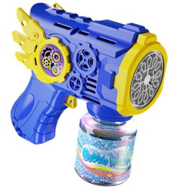 Imagem de Brinquedo Maquina Pistola Lançador de Bolha de Sabão - Toyking, Azul