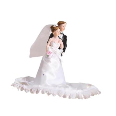 Imagem de oshhni Bonecos de bolo de casamento em miniatura, cenas de pessoas, figuras de noiva e noivo em resina, figuras de casal, para aniversário, noivado e, a
