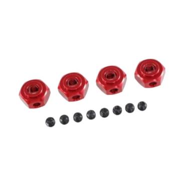 Imagem de YIJU Adaptadores de cubo sextavado de 12 mm, conector sextavado, acessório faça você mesmo, fácil de instalar e resistente para carro RC 1/10 10208 1/12, Vermelho