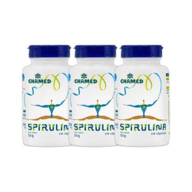 Imagem de Kit 3x Vitamina Spirulina 550mg 100 Cps - CHAMEL
