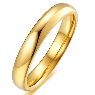 Imagem de Adreamz Anel de tungstênio abobadado masculino e feminino de 4 mm, 6 mm, 8 mm, para homens e mulheres, aliança de casamento de tungstênio abobadada em ouro/prata/preto/ouro rosa e ajuste confortável, 10.5, Carboneto de Tungst, Sem pedras preciosas