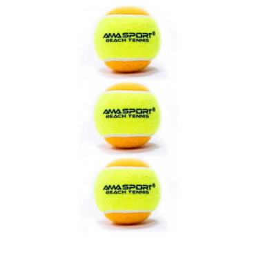 Imagem de Bola de Beach Tennis Ama Sport - Pac com 3 Unidades - Ama Sports