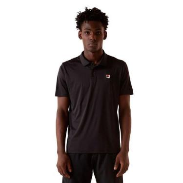 Imagem de Camisa Masculina Fila Polo Player Box II Malha Preto, Preto, G