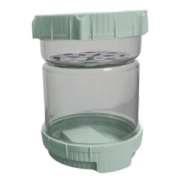 Imagem de Fenteer Pote para picles com filtro, suporte para picles, separação de seco e molhado, pote de ampulheta para azeitonas, recipiente para kimchi para vegetais, Verde