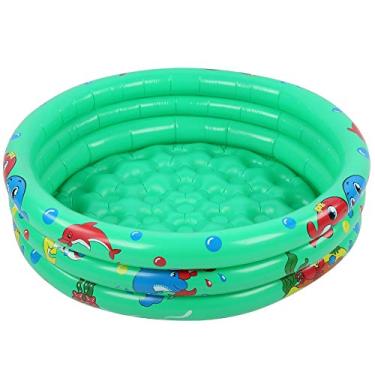 Imagem de GLOGLOW Piscina Infantil Inflável, Portátil Blow Up Kids Pool Redonda Piscina Inflável para Meninos Meninos Cães Cães Internos de Verão para Festa de água No Quintal Jardim de Quintal (Verde 90cm)