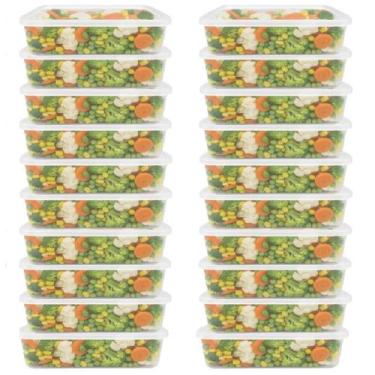 Imagem de Kit 20 Potes 500 Ml Transparente Marmita Fitnees Bpa Free - Brasilpack