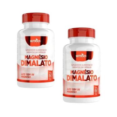 Imagem de Kit 2 Magnésio Dimalato 60 Cápsulas - Nutrivale, Sem Sabor