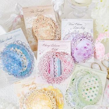 Imagem de 60 folhas de papel de scrapbook de flores com bordas de renda vintage papel decorativo scrapbook suprimentos para escrita de letras de fundo de papelaria efêmera para enfeites de diário de lixo