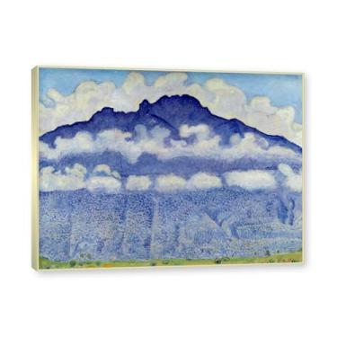 Imagem de Moldura champanhe. Imagem natureza em tela, (paisagem 15) de Ferdinand Hodler, reprodução de quadros, quadro de arte de parede de tela para casa. 40x50cm