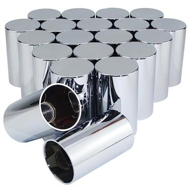 Imagem de GREPSPUD 33 mm x 3-1/5.1 cm Rosca no Cilindro Tampas de Porca Parafusada, Plástico ABS Cromado Tampa de Porca Parafuso para Roda Semi Caminhões, Tampas de Porca Cilíndrica de Topo Plano Cromado Pacote