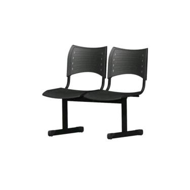 Imagem de Longarina 2 Lugares Recepção - Sala De Espera Dvs Cor Preta